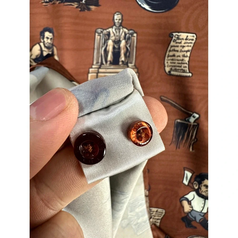 RSVLTS Shirt Mens Small Brown Honest Abe Abraham Lincoln Patriotic Performance‎
